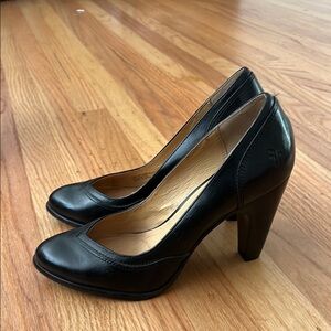 Black Leather Women's Heels